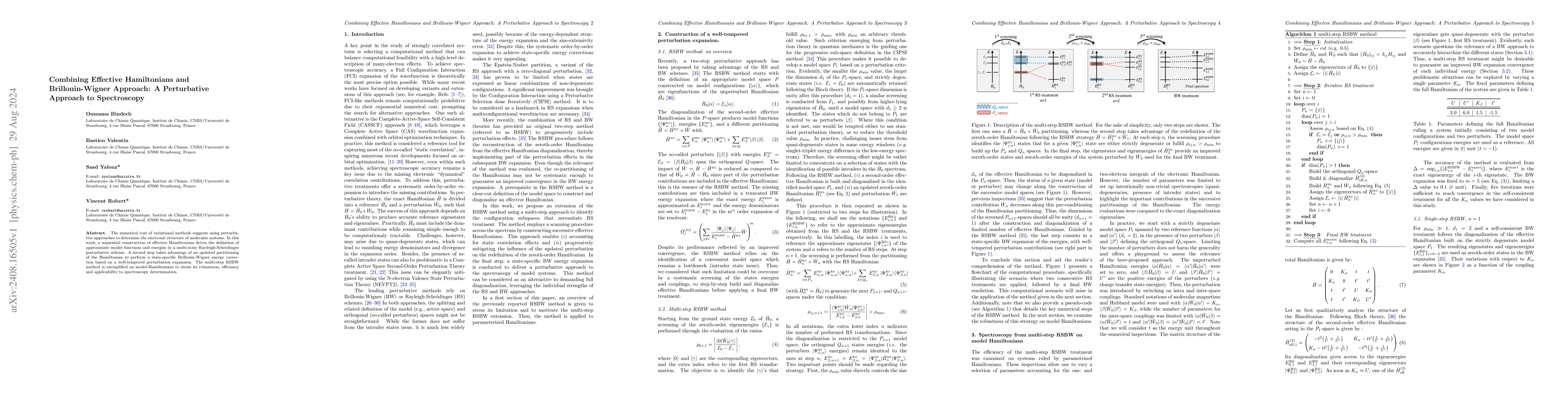 Thumbnail for Combining Effective Hamiltonians and Brillouin-Wigner Approach: A
  Perturbative Approach to Spectroscopy