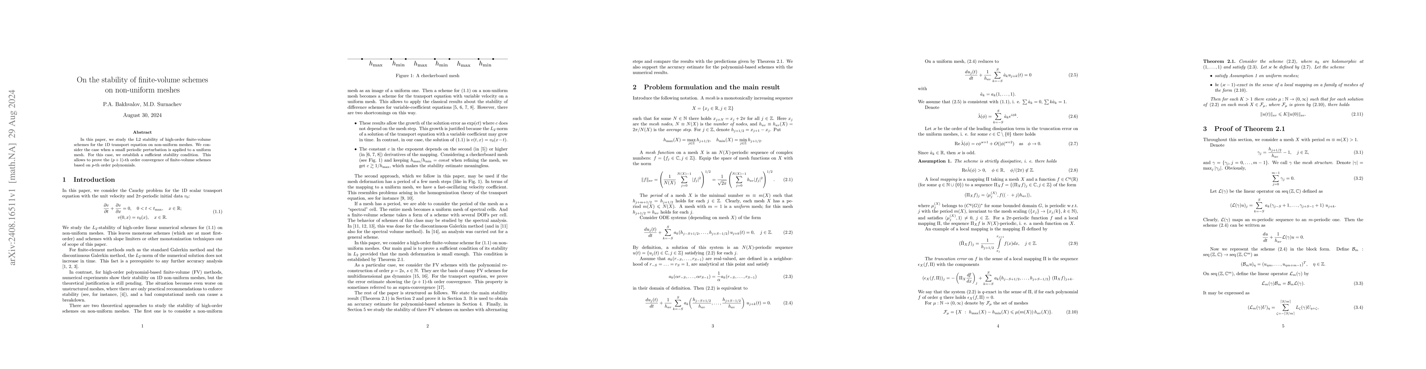 Thumbnail for On the stability of finite-volume schemes on non-uniform meshes