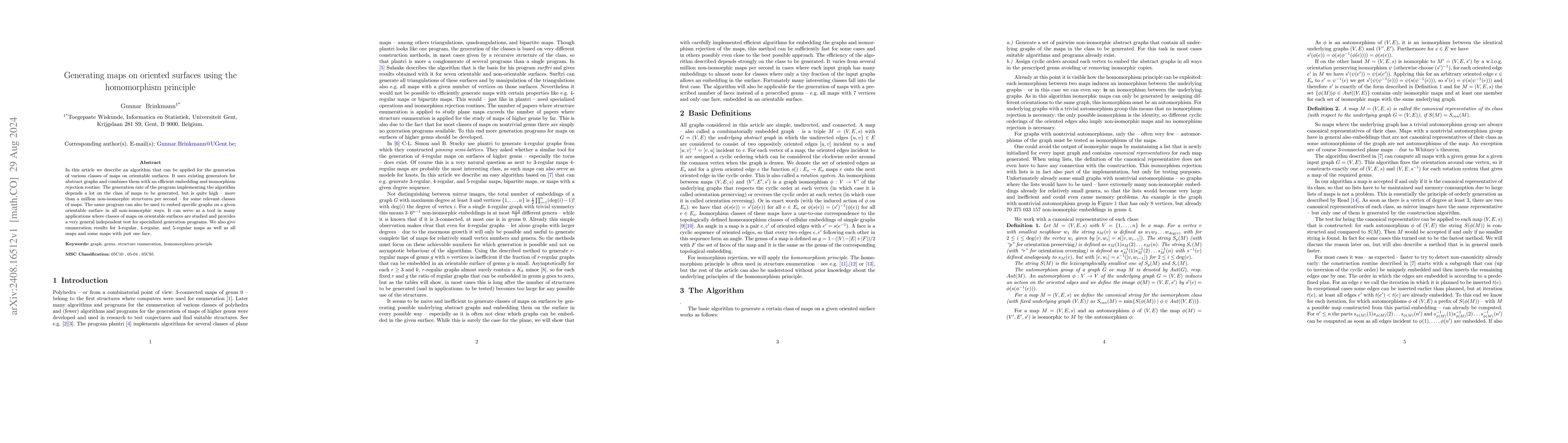 Thumbnail for Generating maps on oriented surfaces using the homomorphism principle