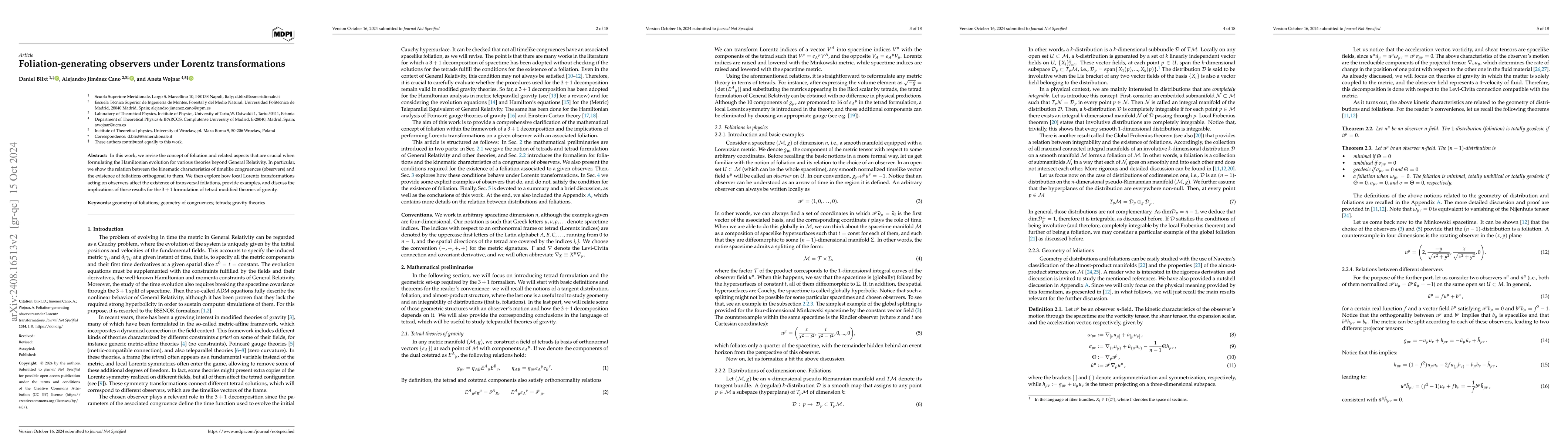 Thumbnail for Foliation-generating observers under Lorentz transformations