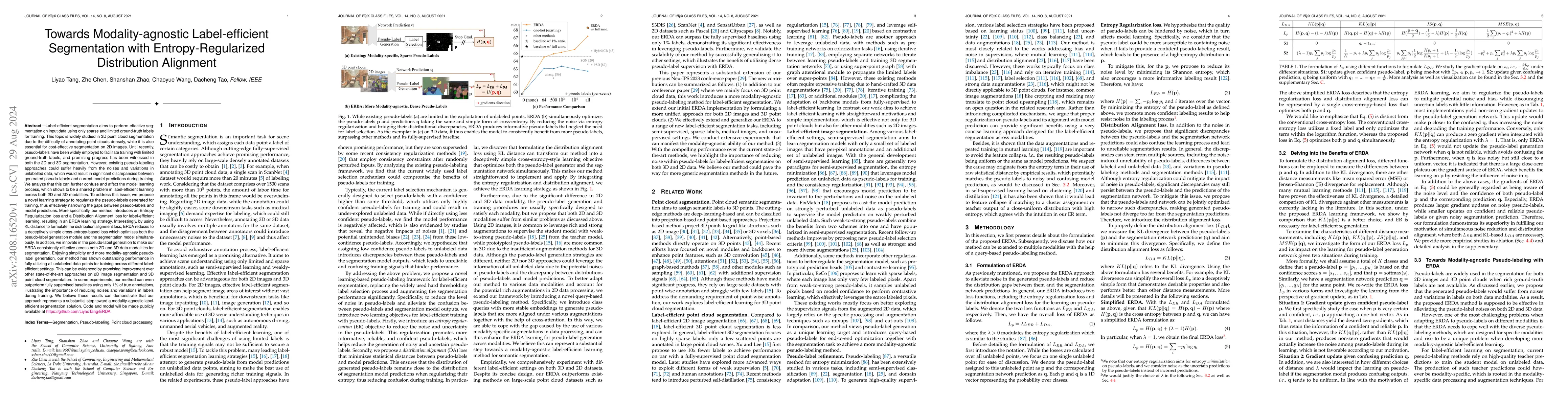 Thumbnail for Towards Modality-agnostic Label-efficient Segmentation with
  Entropy-Regularized Distribution Alignment