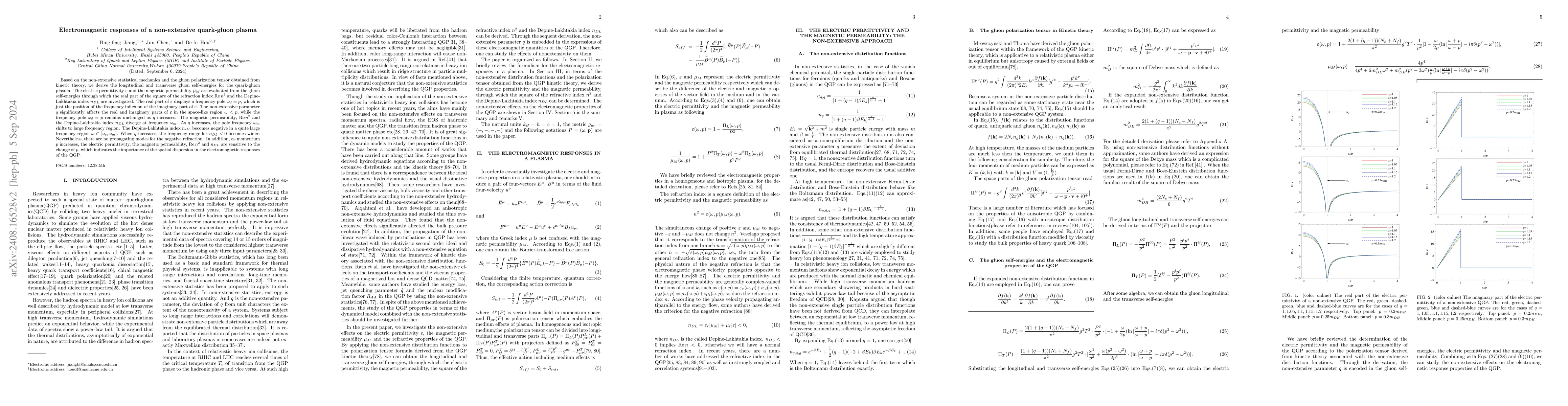 Thumbnail for Electromagnetic responses of a non-extensive quark-gluon plasma
