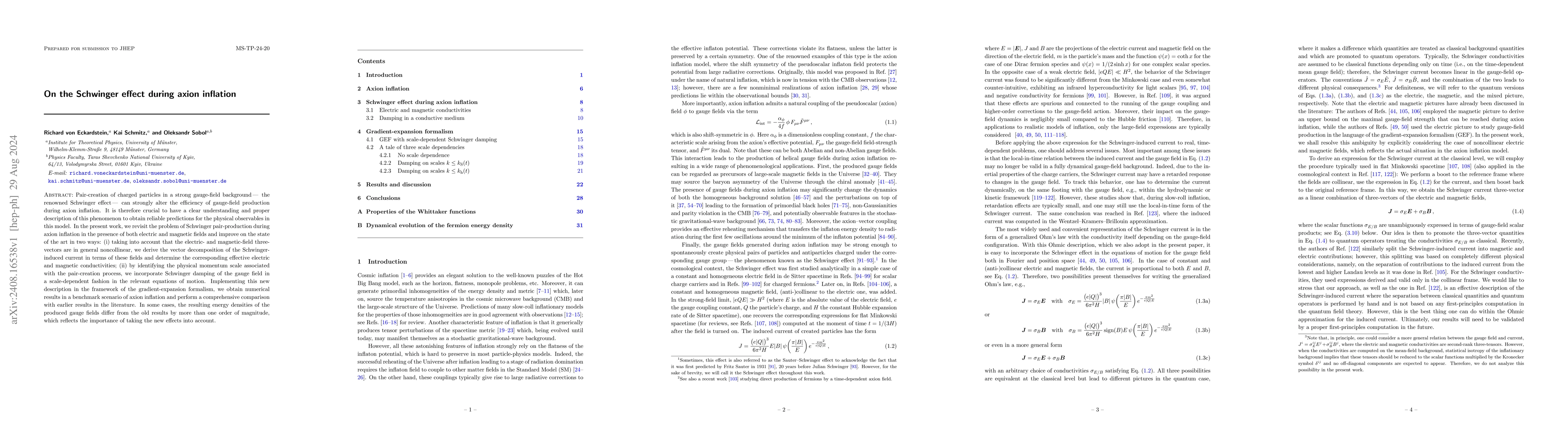 Thumbnail for On the Schwinger effect during axion inflation