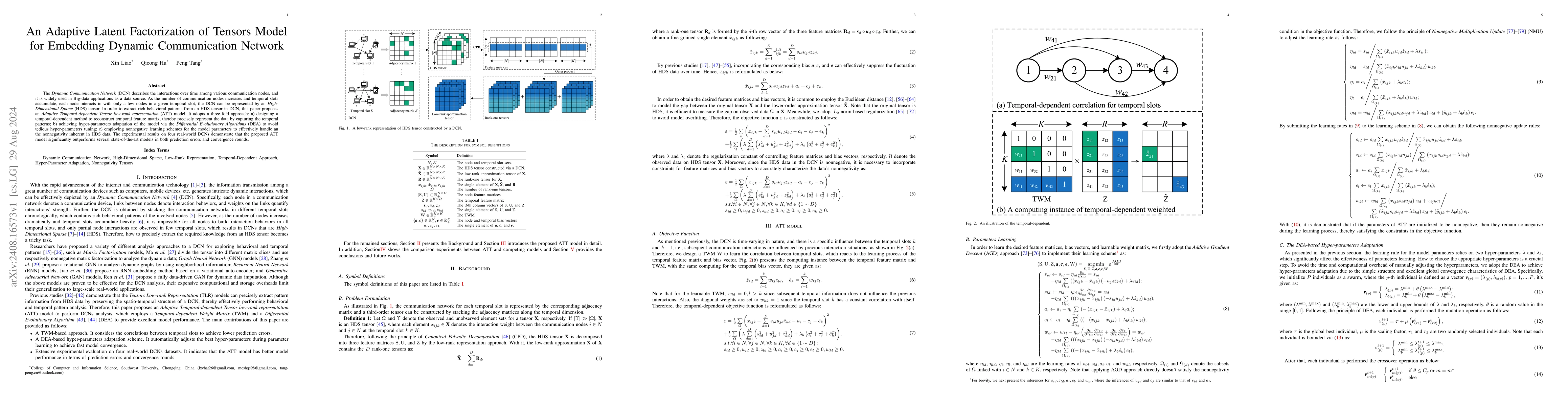 Thumbnail for An Adaptive Latent Factorization of Tensors Model for Embedding Dynamic
  Communication Network