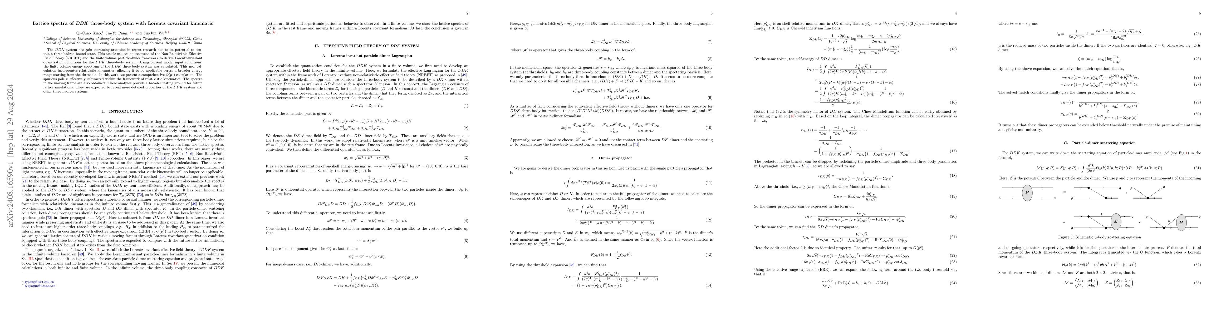 Thumbnail for Lattice spectra of $DDK$ three-body system with Lorentz covariant
  kinematic