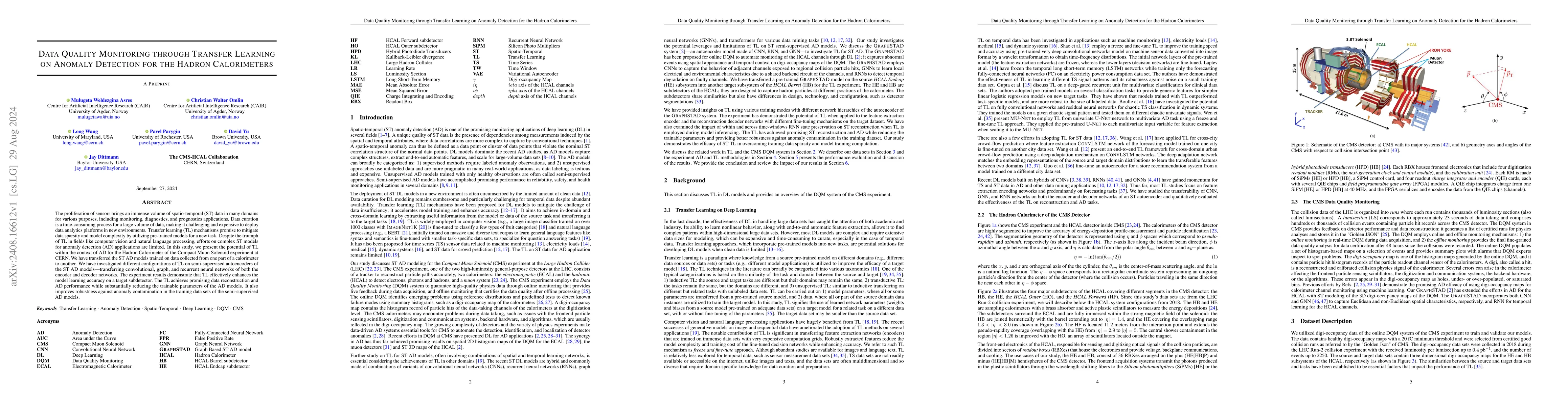 Thumbnail for Data Quality Monitoring through Transfer Learning on Anomaly Detection
  for the Hadron Calorimeters