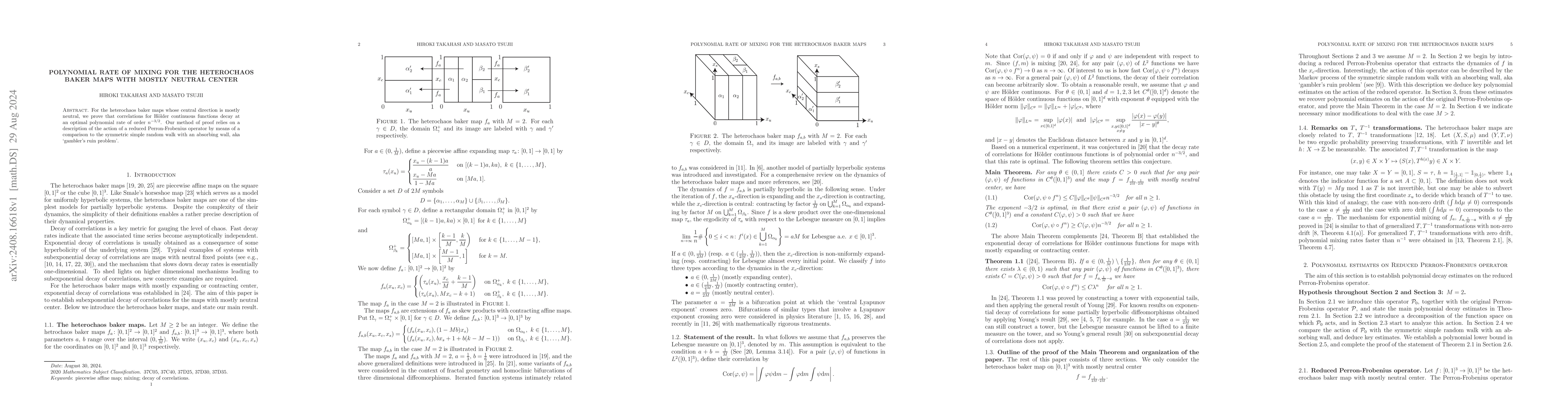 Thumbnail for Polynomial rate of mixing for the heterochaos baker maps with mostly
  neutral center
