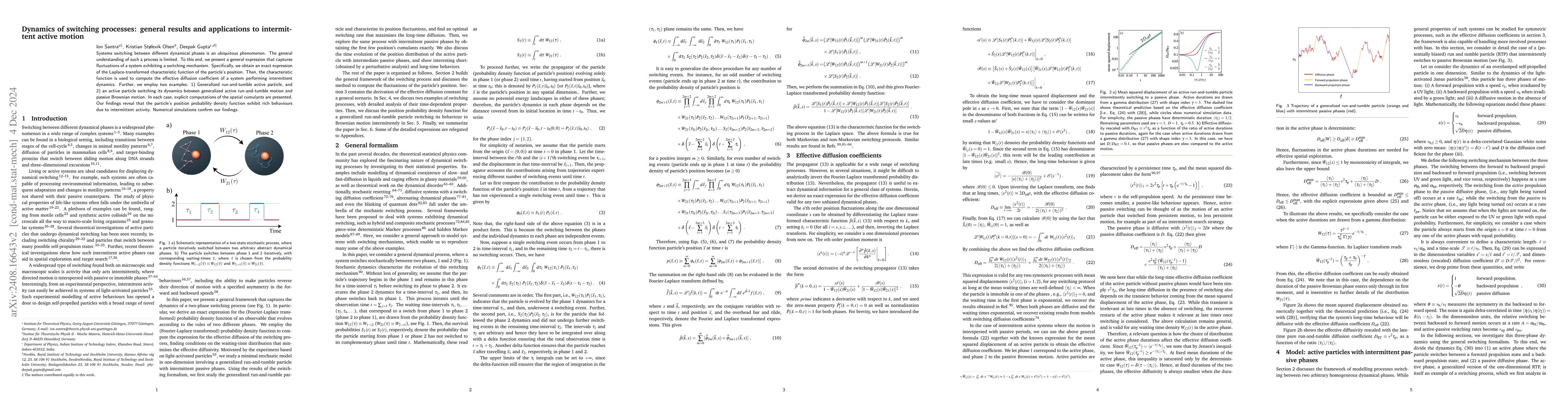 Thumbnail for Dynamics of switching processes: general results and applications to
  intermittent active motion