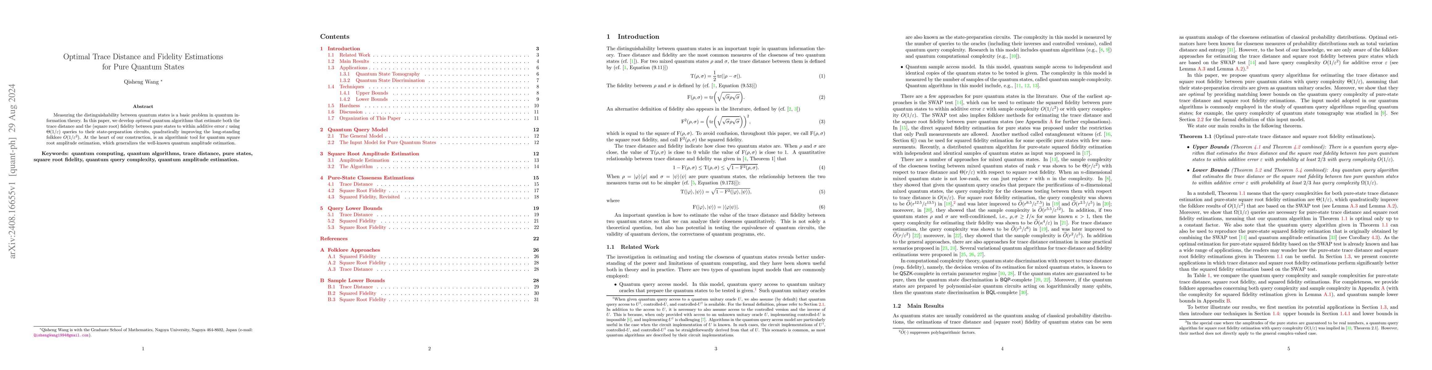 Thumbnail for Optimal Trace Distance and Fidelity Estimations for Pure Quantum States