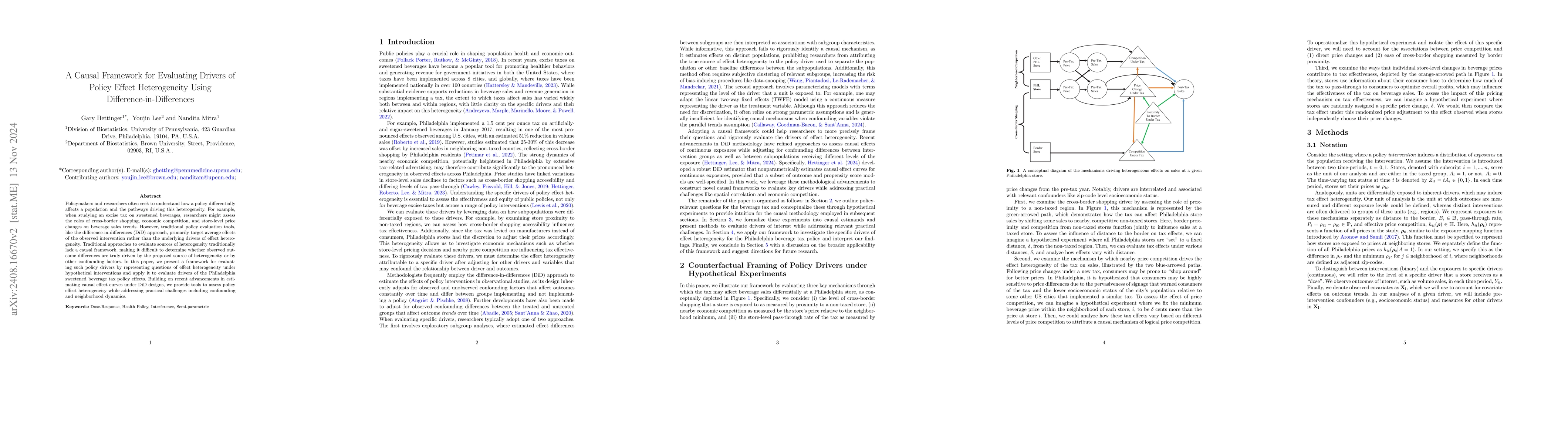 Thumbnail for A Causal Framework for Evaluating Drivers of Policy Effect Heterogeneity
  Using Difference-in-Differences