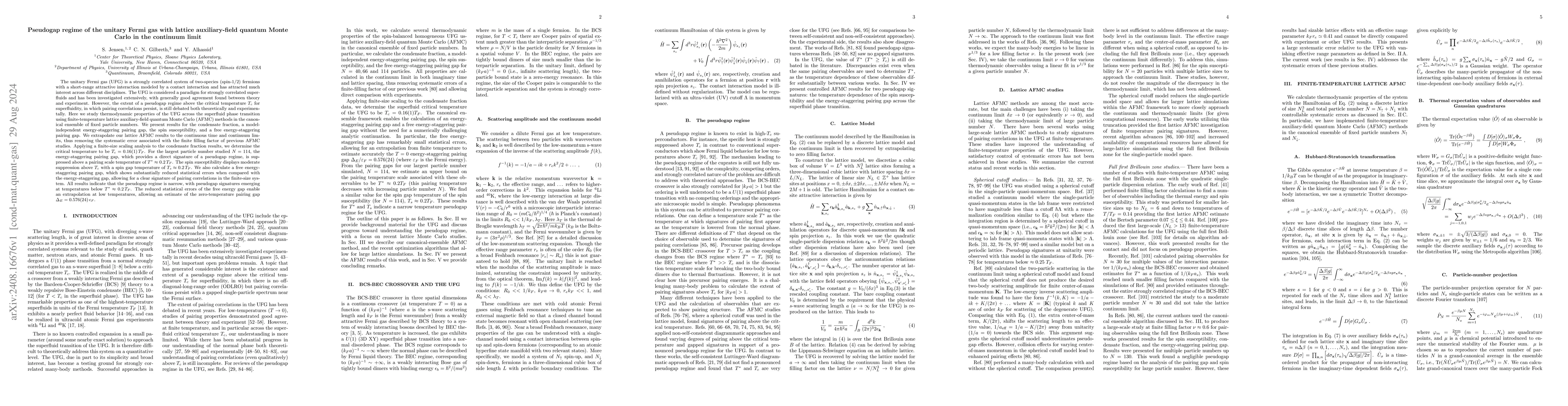 Thumbnail for Pseudogap regime of the unitary Fermi gas with lattice auxiliary-field
  quantum Monte Carlo in the continuum limit