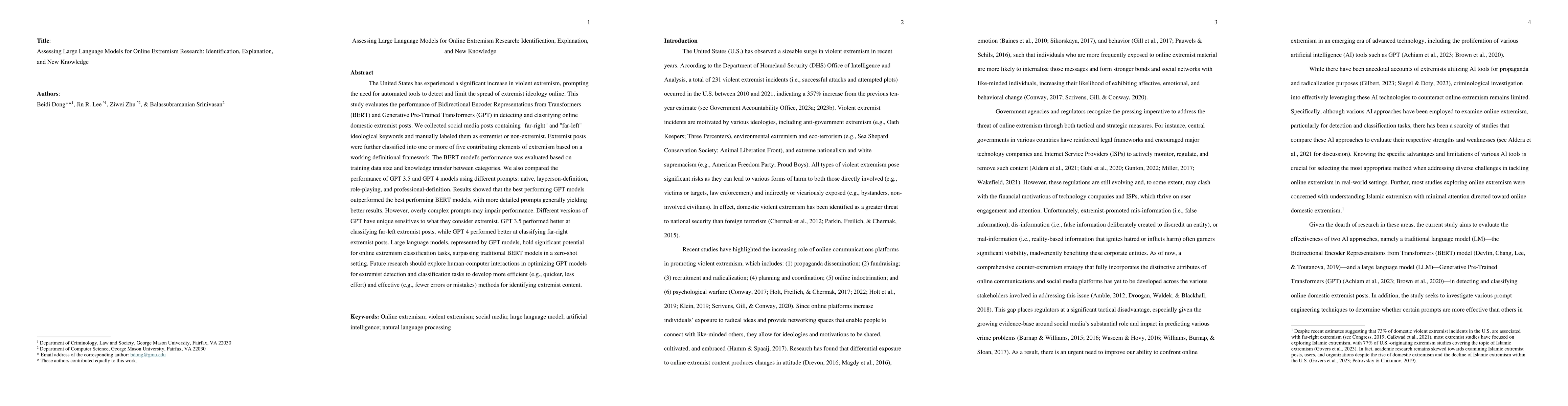 Thumbnail for Assessing Large Language Models for Online Extremism Research:
  Identification, Explanation, and New Knowledge
