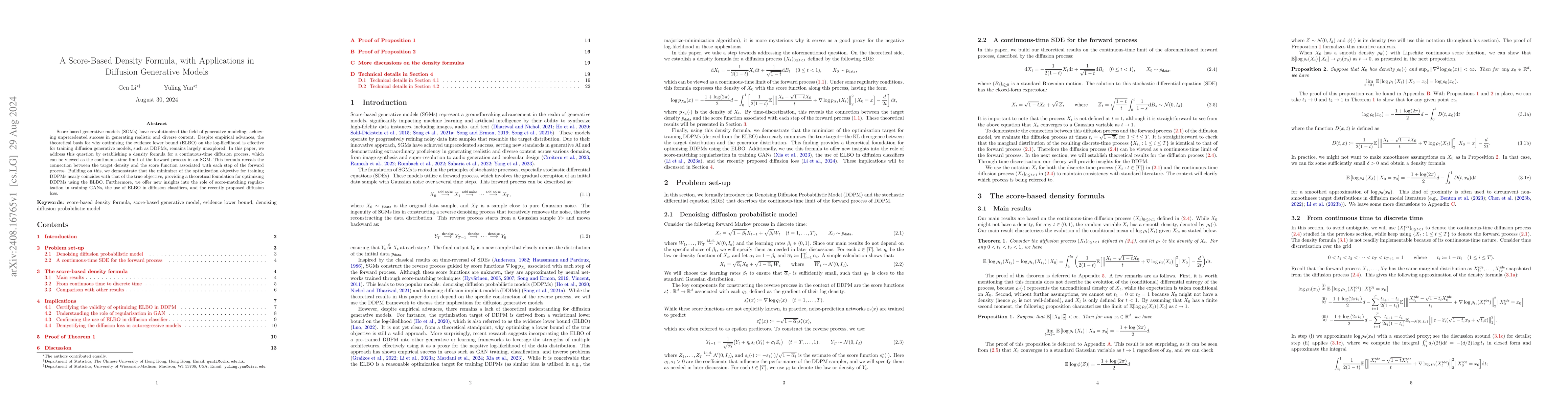 Thumbnail for A Score-Based Density Formula, with Applications in Diffusion Generative
  Models