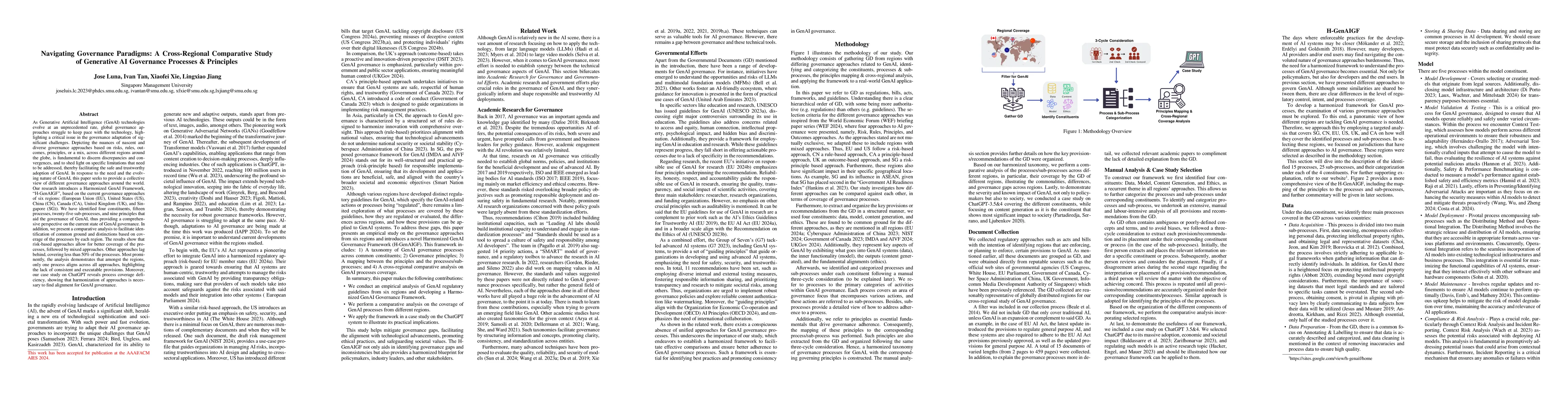 Thumbnail for Navigating Governance Paradigms: A Cross-Regional Comparative Study of
  Generative AI Governance Processes & Principles