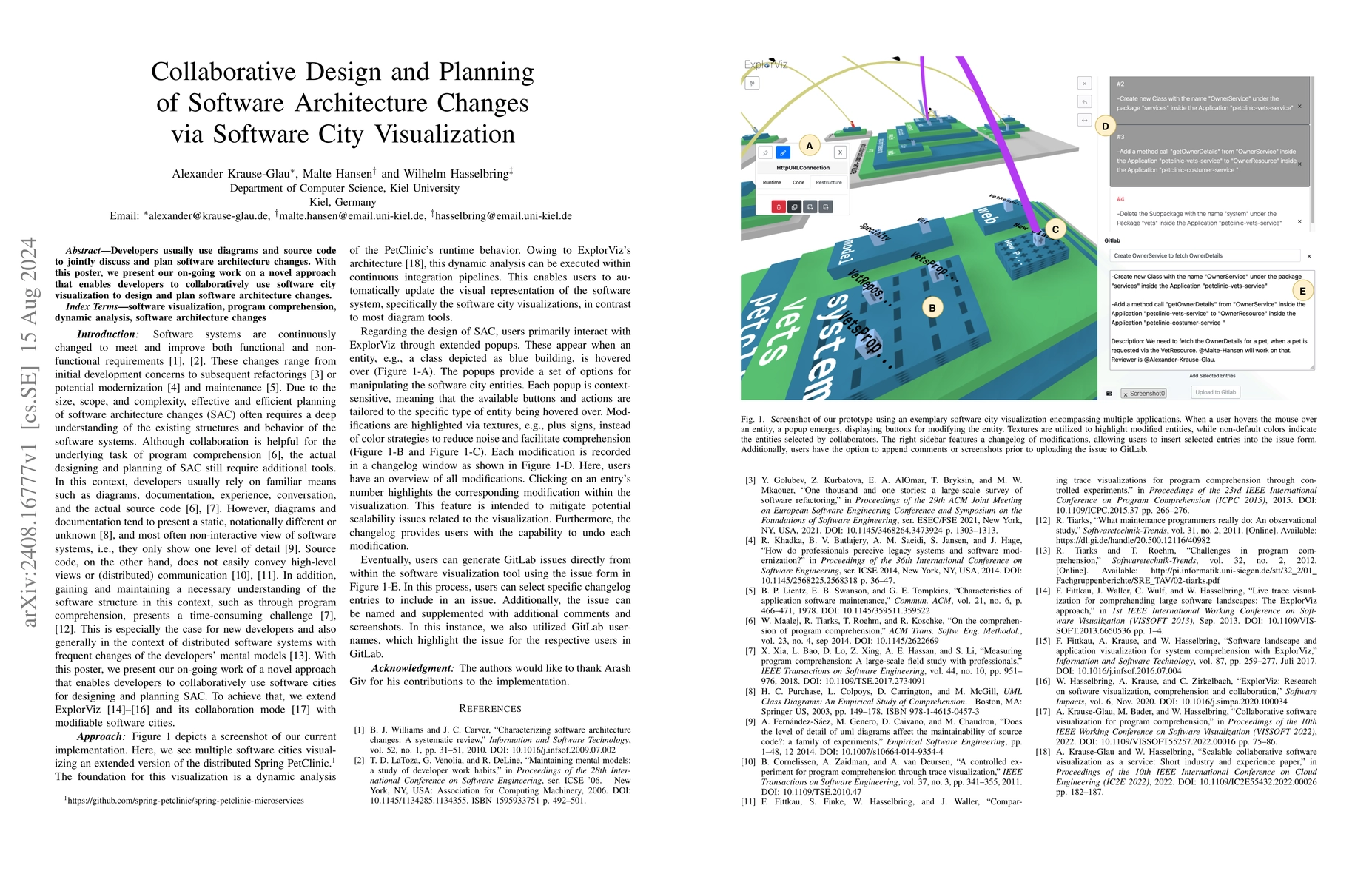 Thumbnail for Collaborative Design and Planning of Software Architecture Changes via
  Software City Visualization