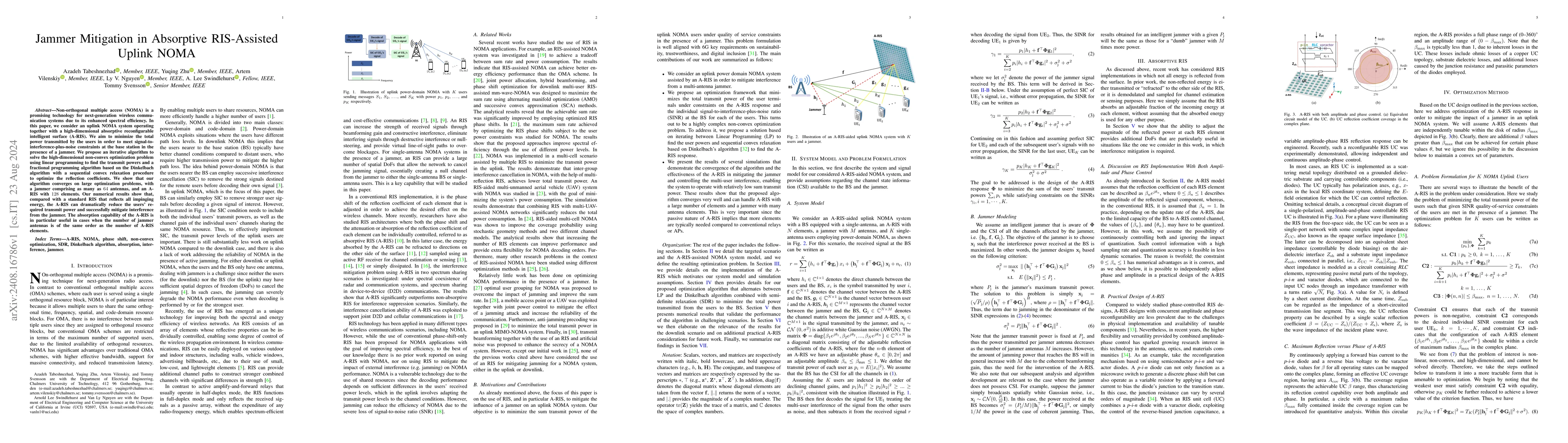 Thumbnail for Jammer Mitigation in Absorptive RIS-Assisted Uplink NOMA