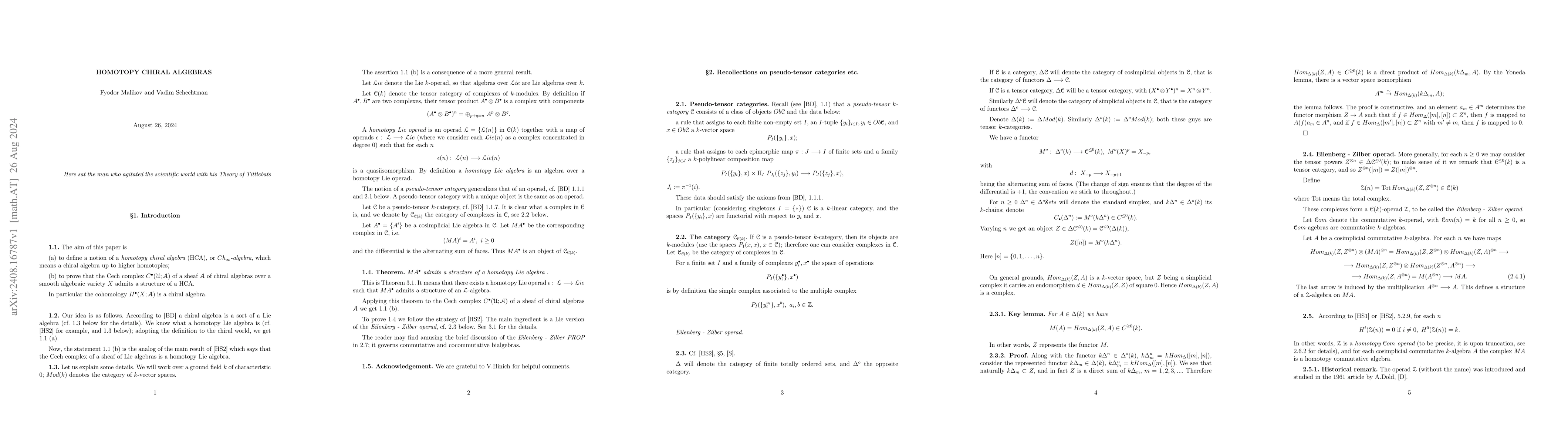 Thumbnail for Homotopy chiral algebras