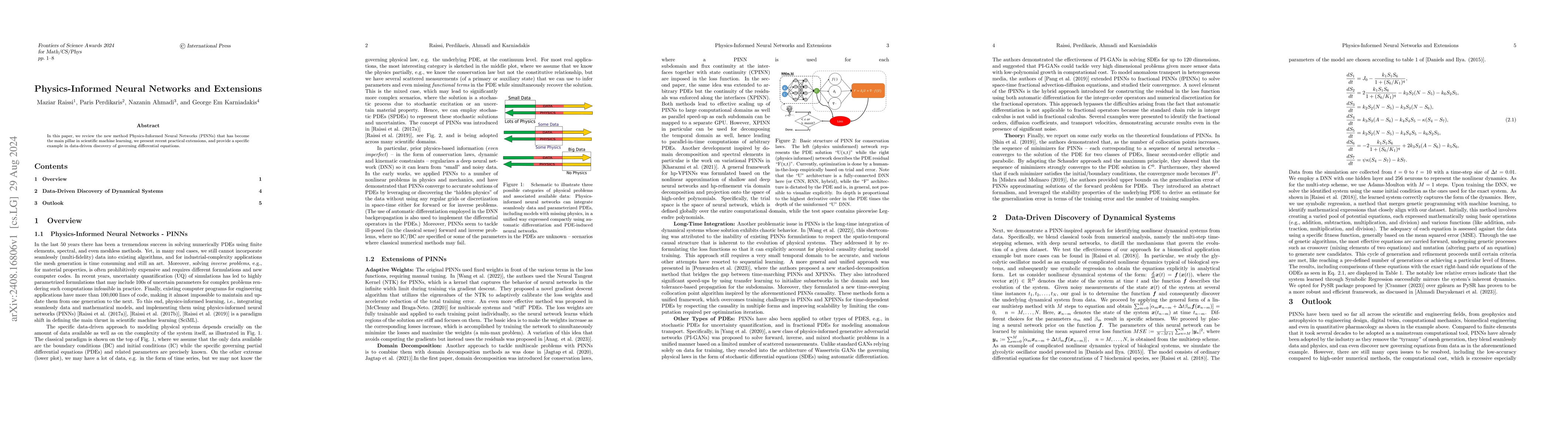 Thumbnail for Physics-Informed Neural Networks and Extensions