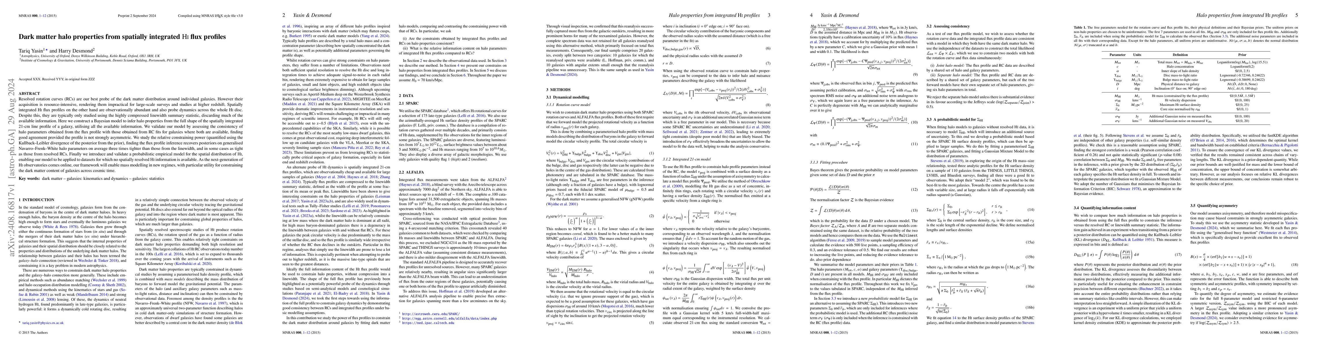 Thumbnail for Dark matter halo properties from spatially integrated HI flux profiles