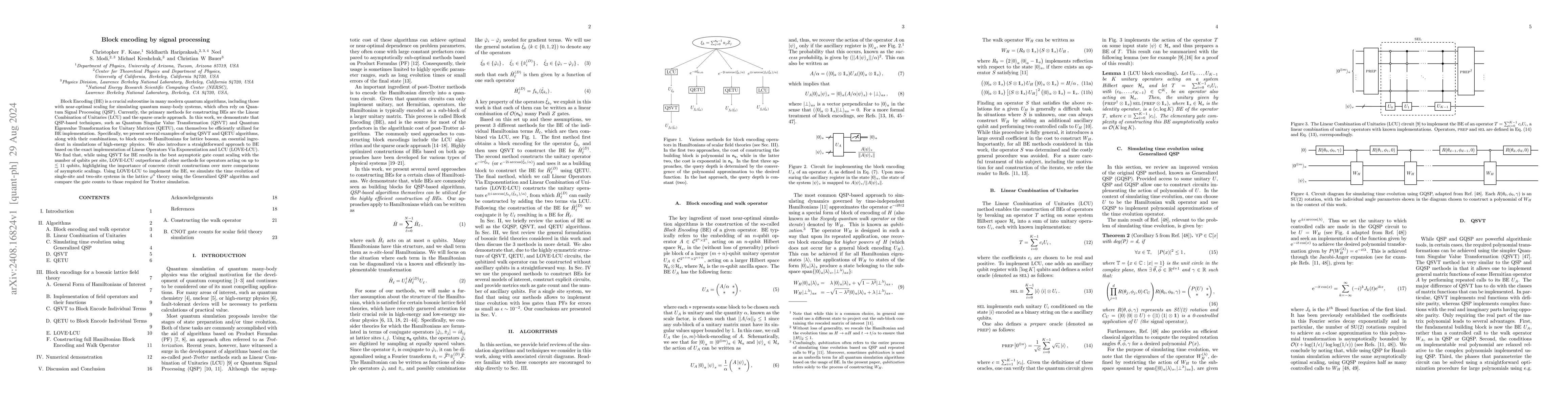 Thumbnail for Block encoding by signal processing