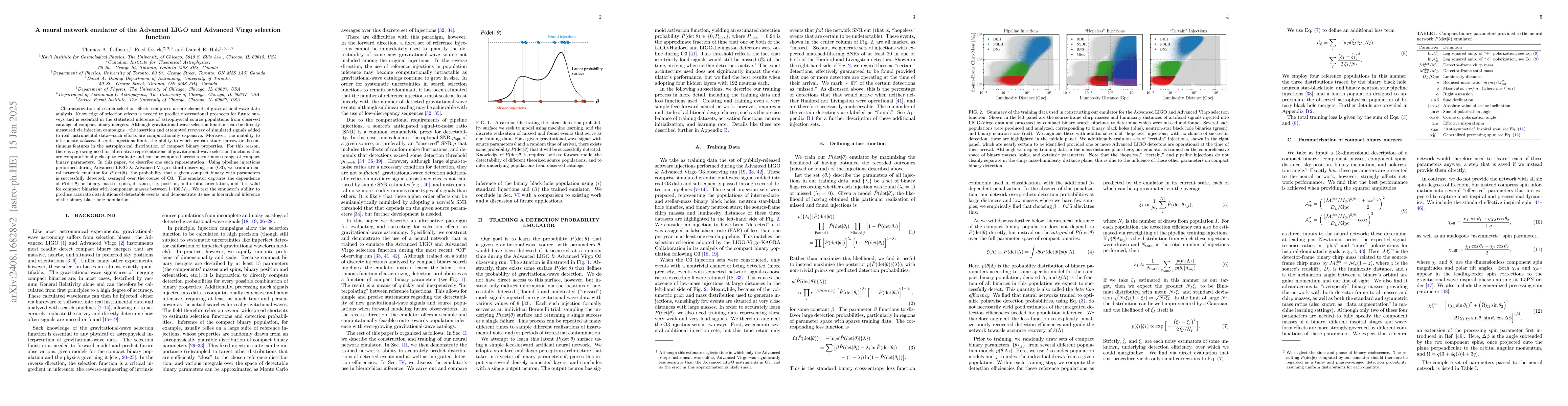 Thumbnail for A neural network emulator of the Advanced LIGO and Advanced Virgo
  selection function