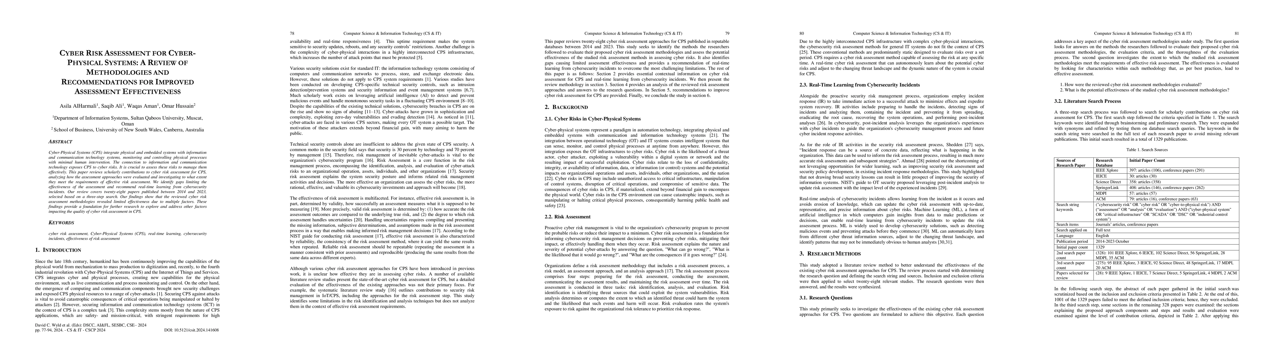 Thumbnail for Cyber Risk Assessment for Cyber-Physical Systems: A Review of
  Methodologies and Recommendations for Improved Assessment Effectiveness