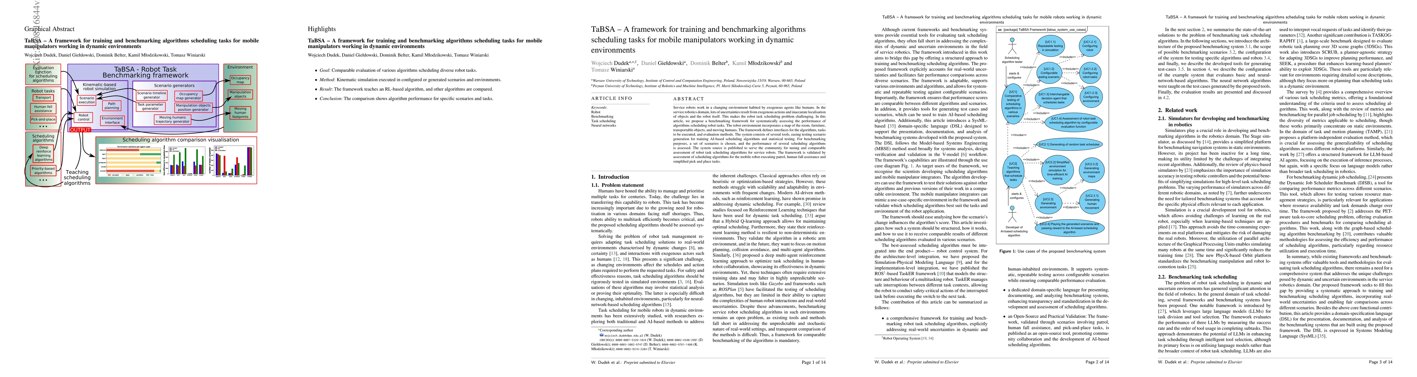 Thumbnail for A framework for training and benchmarking algorithms that schedule robot
  tasks