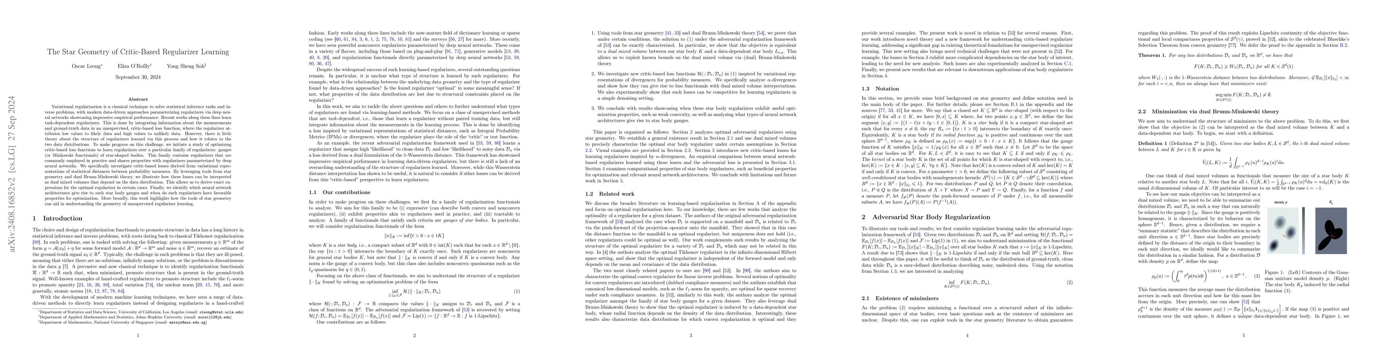 Thumbnail for The Star Geometry of Critic-Based Regularizer Learning