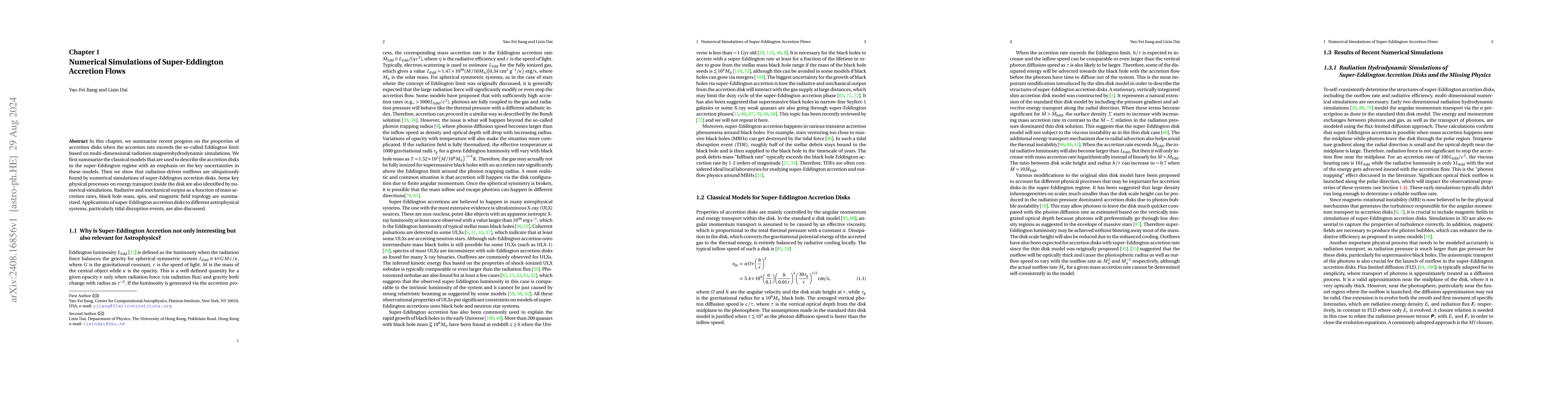Thumbnail for Numerical Simulations of Super-Eddington Accretion Flows