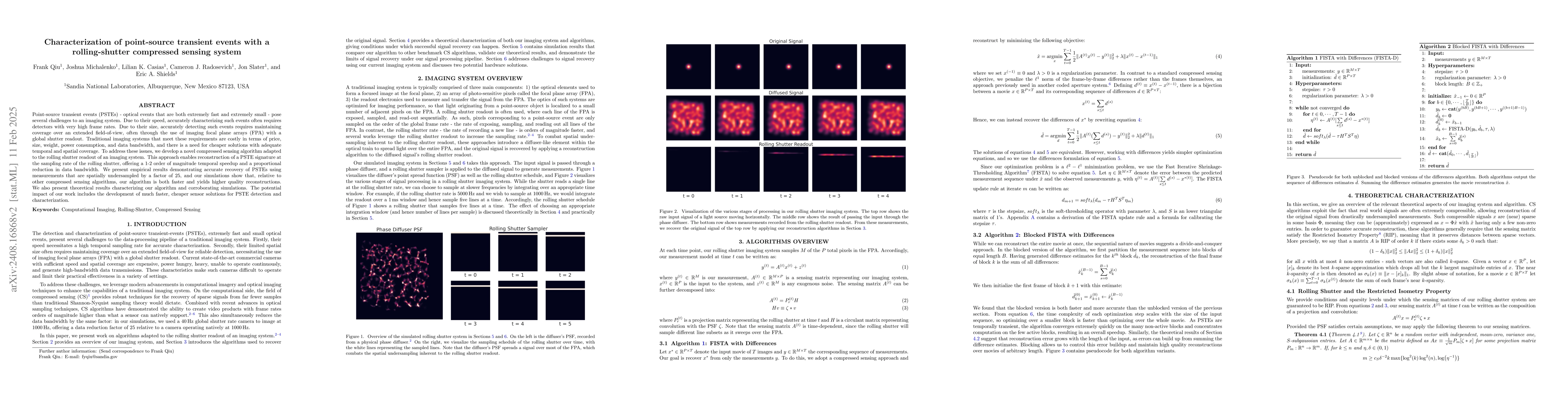 Thumbnail for Characterization of point-source transient events with a rolling-shutter
  compressed sensing system