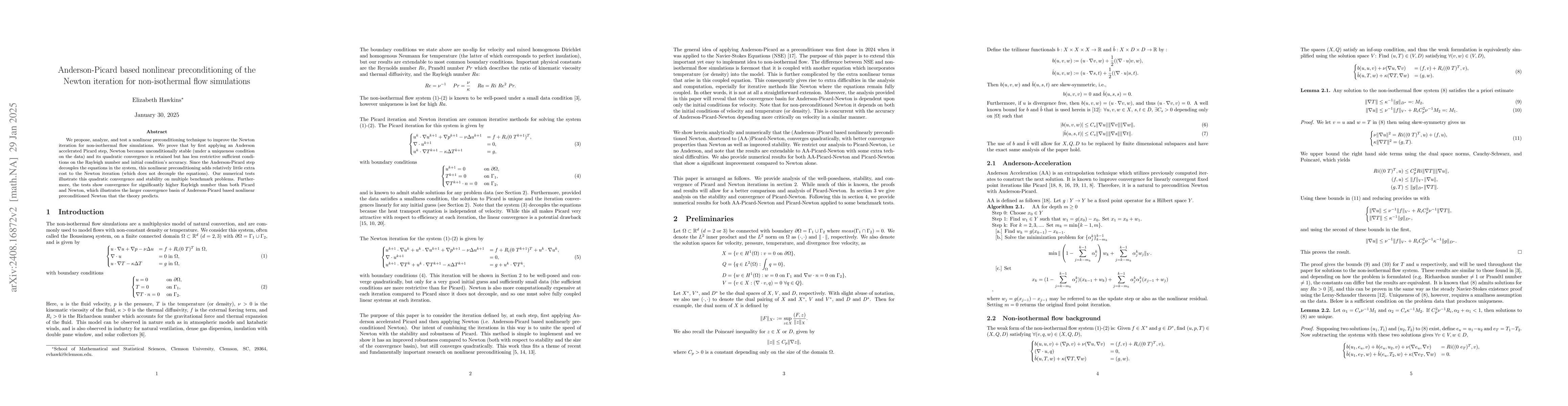Thumbnail for Analysis of the Picard-Newton iteration for the incompressible
  Boussinesq equations