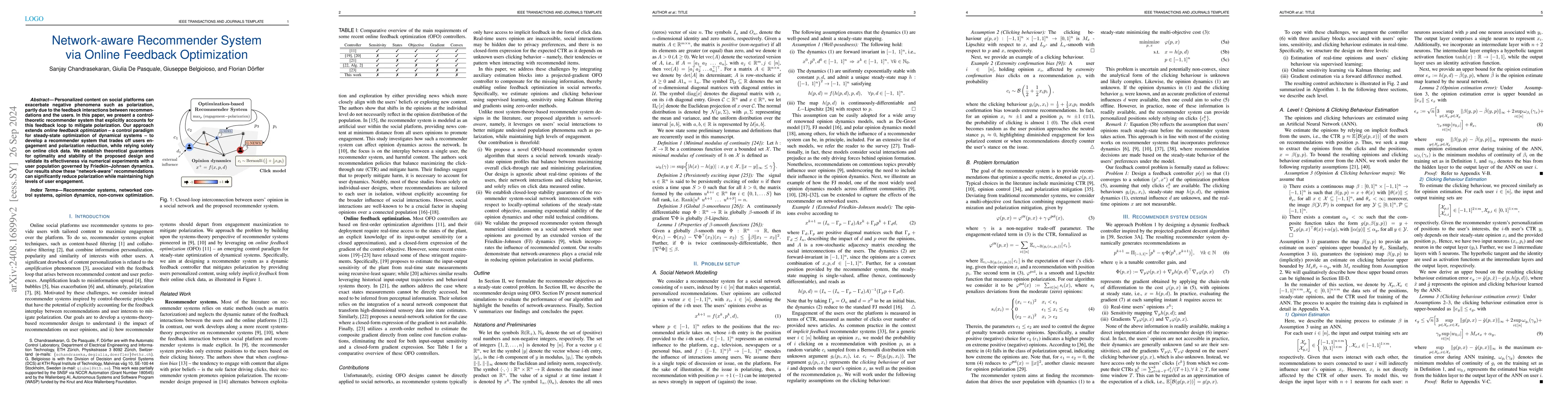 Thumbnail for Network-aware Recommender System via Online Feedback Optimization