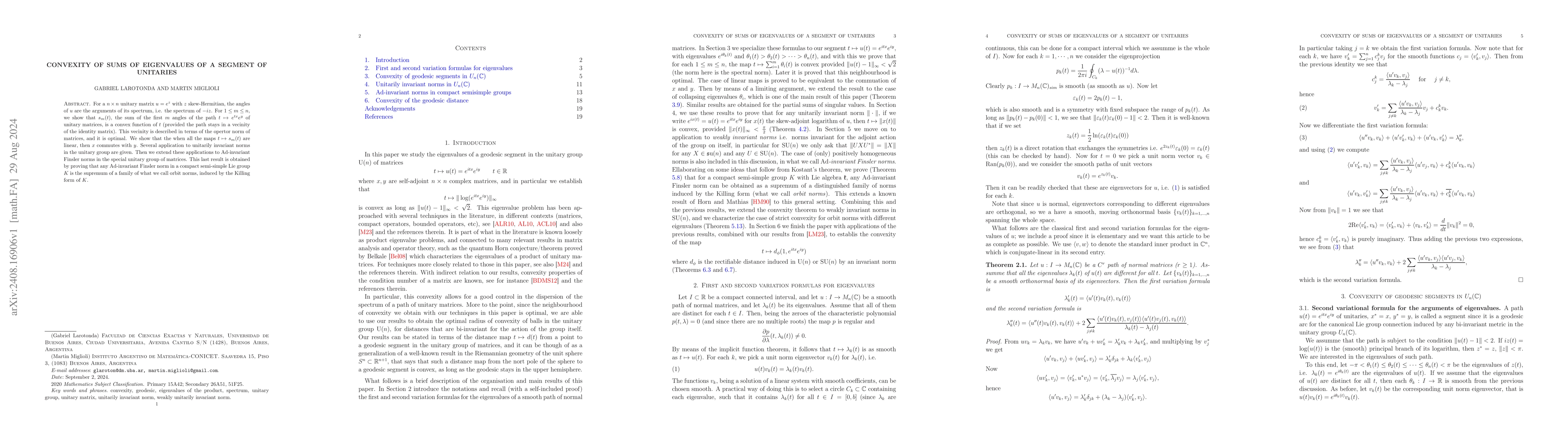 Thumbnail for Convexity of sums of eigenvalues of a segment of unitaries