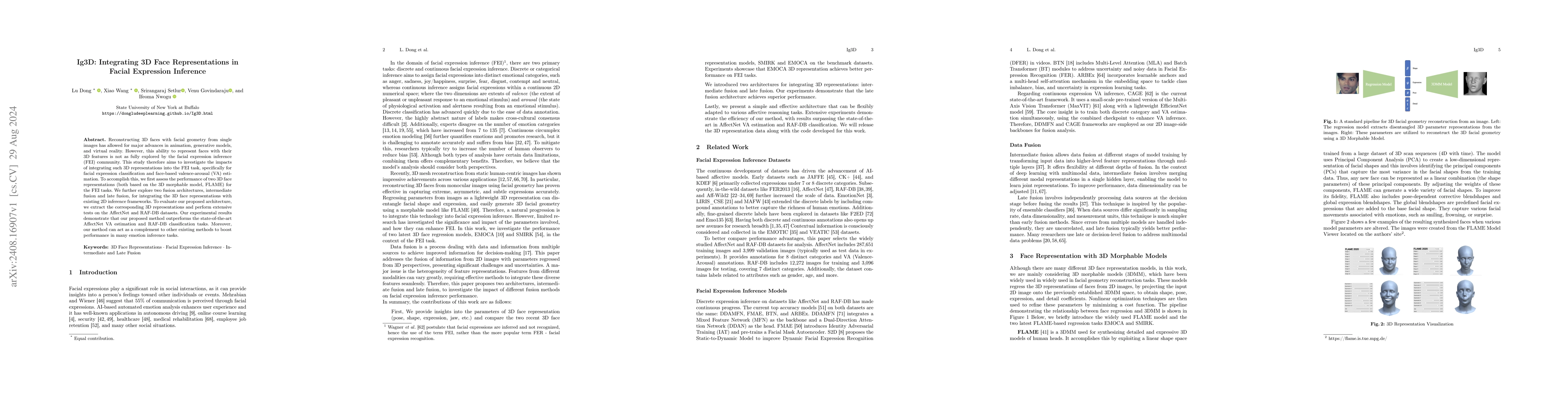 Thumbnail for Ig3D: Integrating 3D Face Representations in Facial Expression Inference