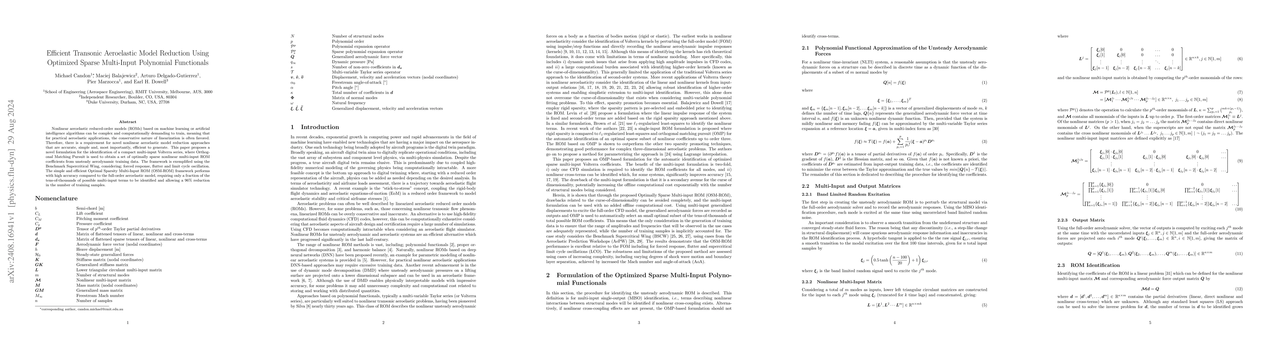 Thumbnail for Efficient Transonic Aeroelastic Model Reduction Using Optimized Sparse
  Multi-Input Polynomial Functionals