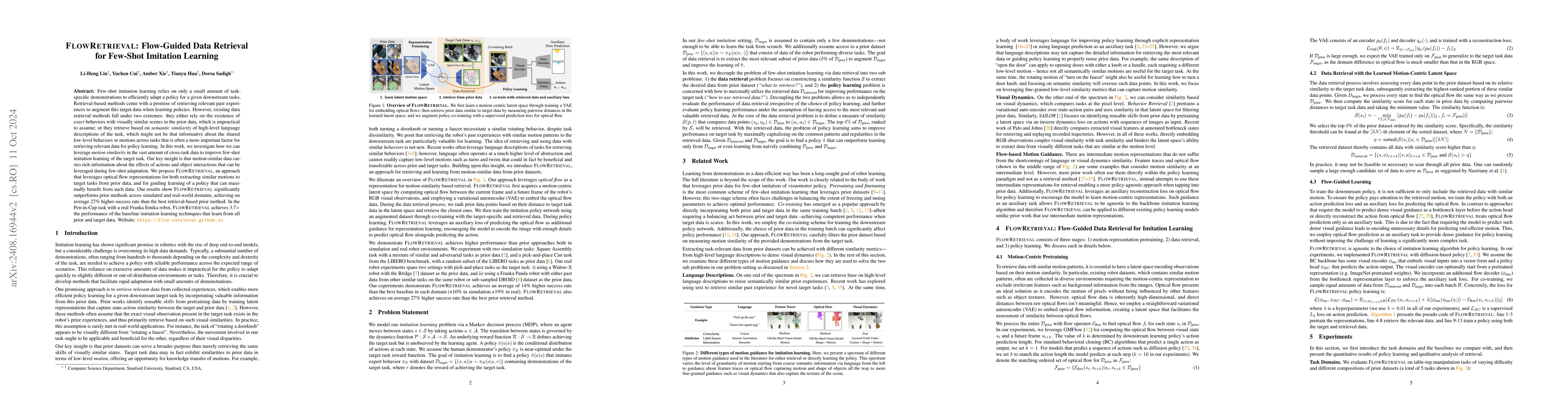 Thumbnail for FlowRetrieval: Flow-Guided Data Retrieval for Few-Shot Imitation
  Learning