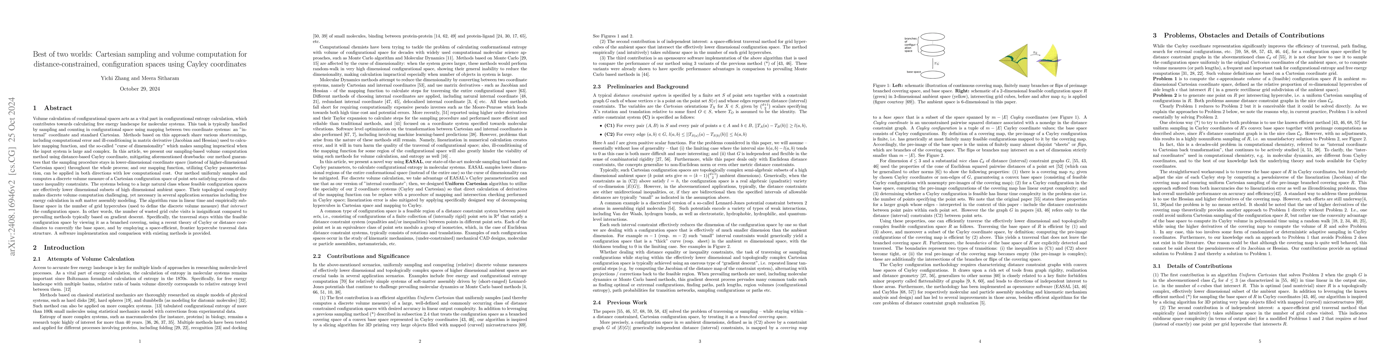Thumbnail for Best of two worlds: Cartesian sampling and volume computation for
  distance-constrained configuration spaces using Cayley coordinates
