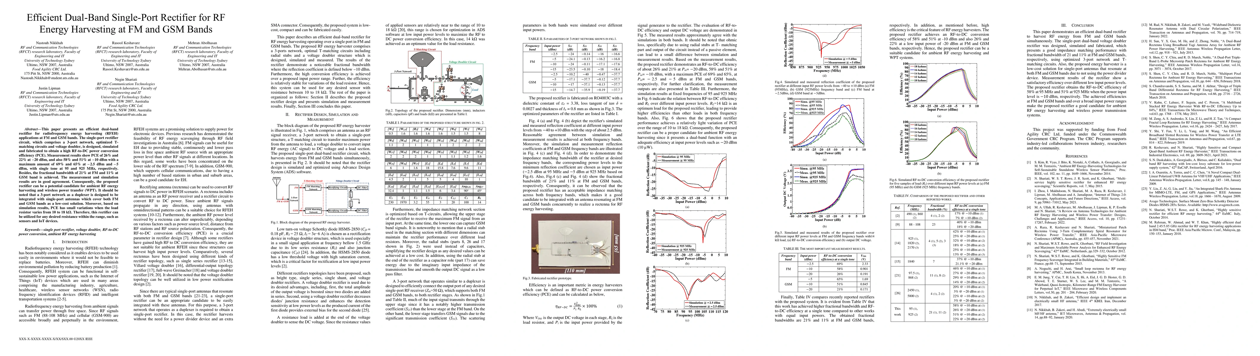 Thumbnail for Efficient Dual-Band Single-Port Rectifier for RF Energy Harvesting at FM
  and GSM Bands