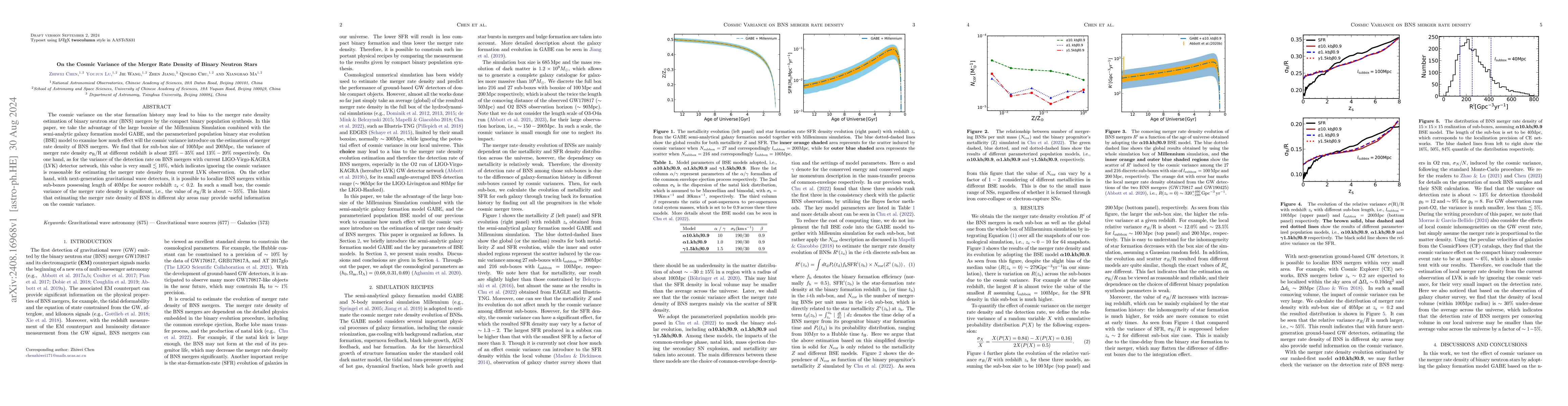 Thumbnail for On the Cosmic Variance of the Merger Rate Density of Binary Neutron
  Stars