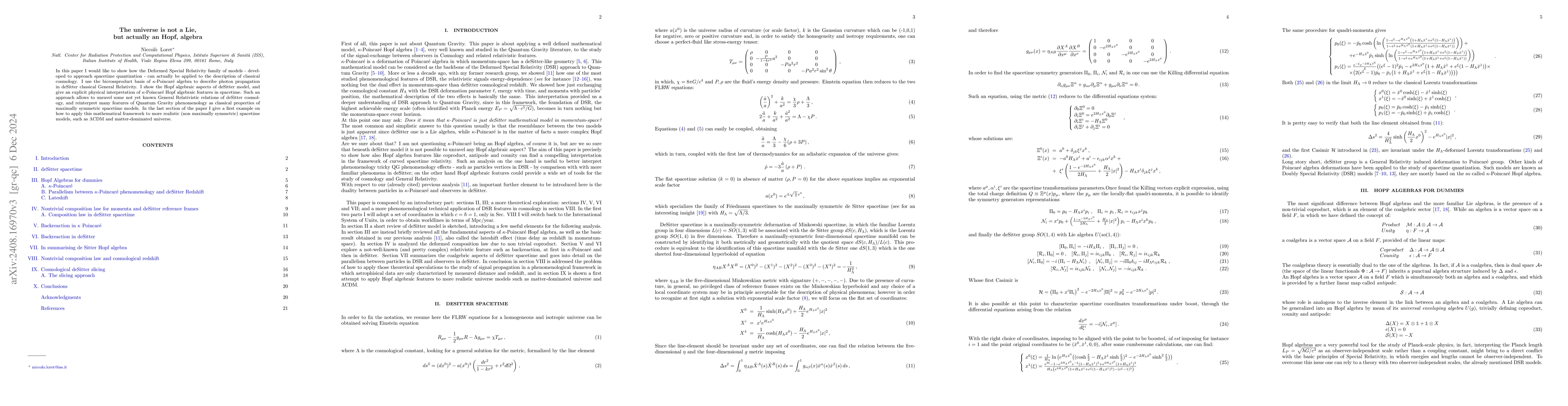 Thumbnail for The universe is not a Lie, but actually an Hopf, algebra