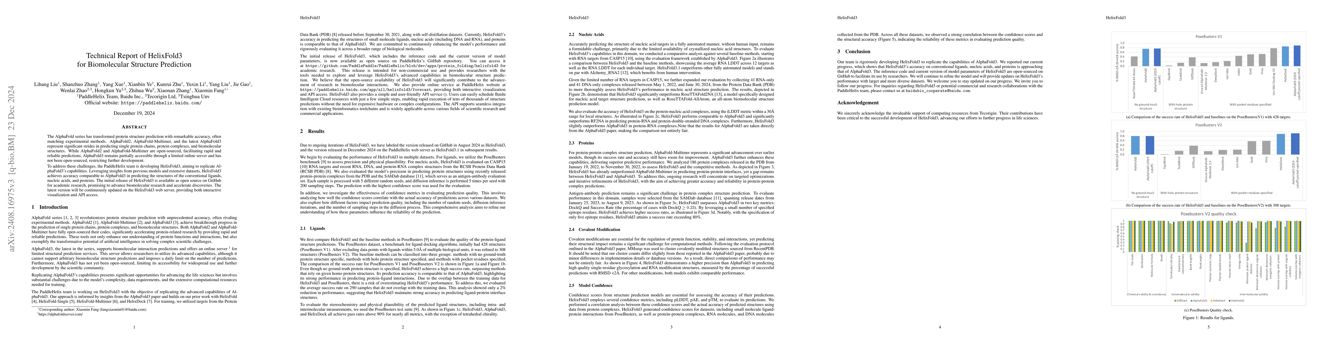 Thumbnail for Technical Report of HelixFold3 for Biomolecular Structure Prediction
