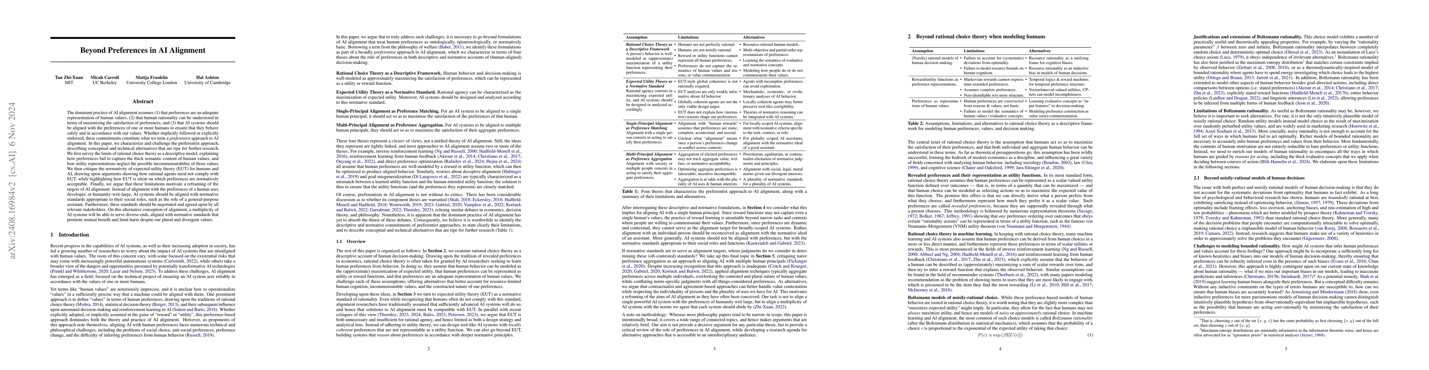 Thumbnail for Beyond Preferences in AI Alignment