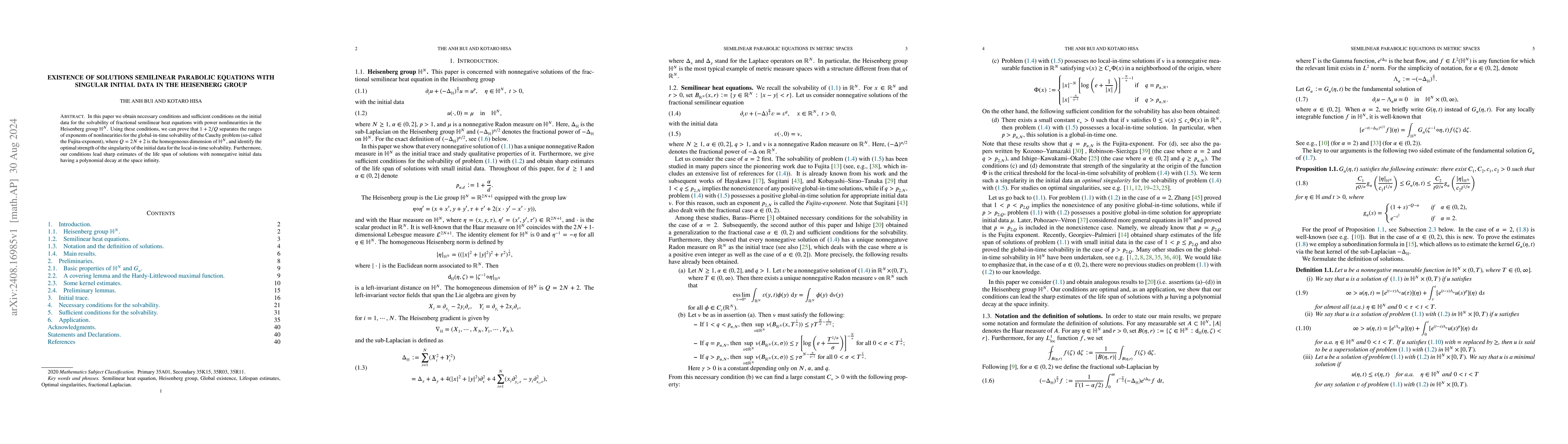 Thumbnail for Existence of solutions semilinear parabolic equations with singular
  initial data in the Heisenberg group
