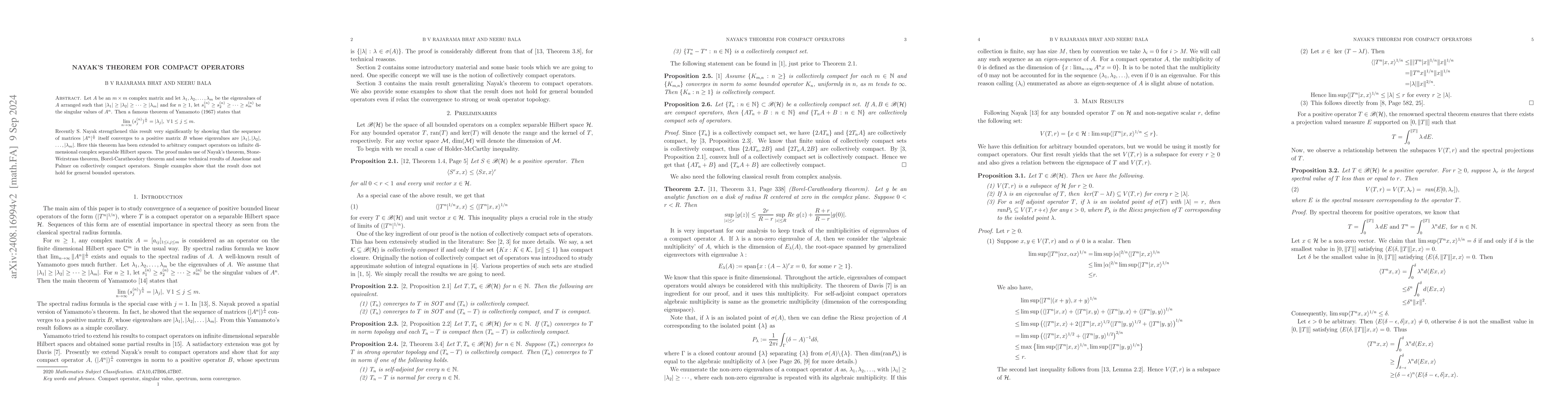 Thumbnail for Nayak's theorem for compact operators