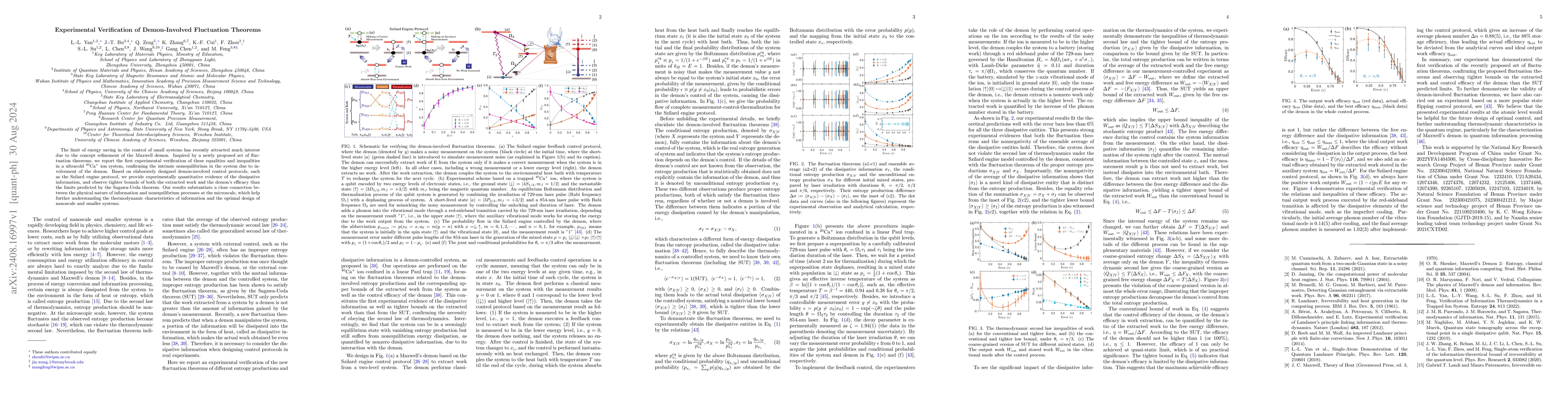 Thumbnail for Experimental Verification of Demon-Involved Fluctuation Theorems