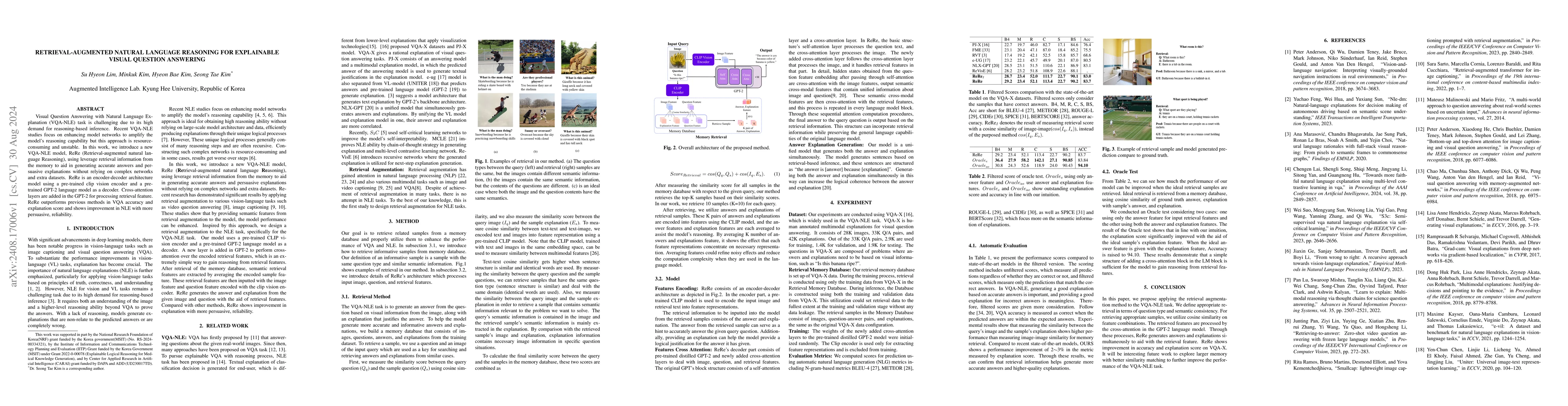 Thumbnail for Retrieval-Augmented Natural Language Reasoning for Explainable Visual
  Question Answering