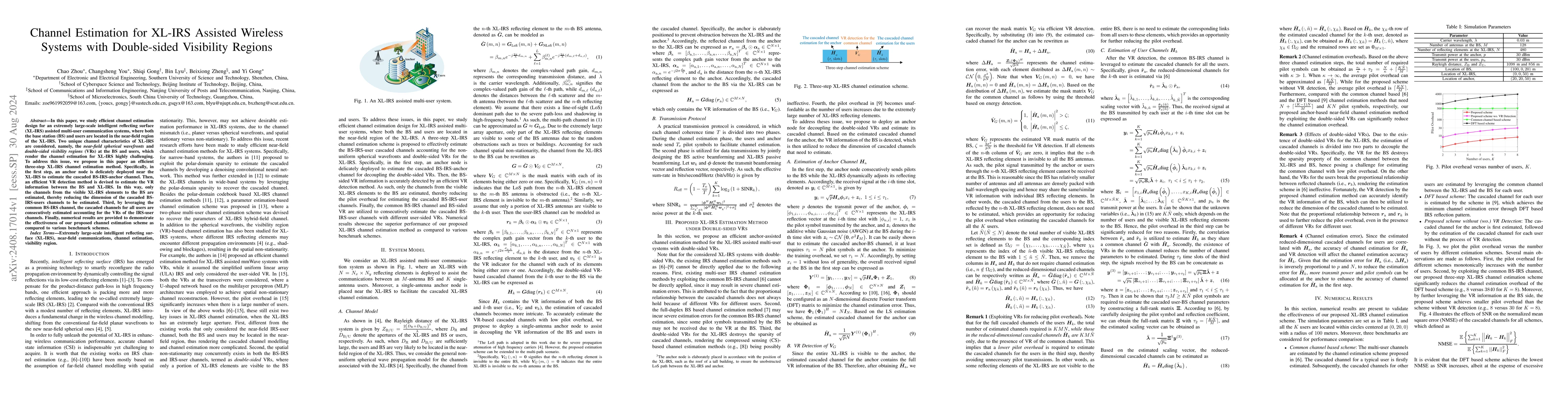 Thumbnail for Channel Estimation for XL-IRS Assisted Wireless Systems with
  Double-sided Visibility Regions