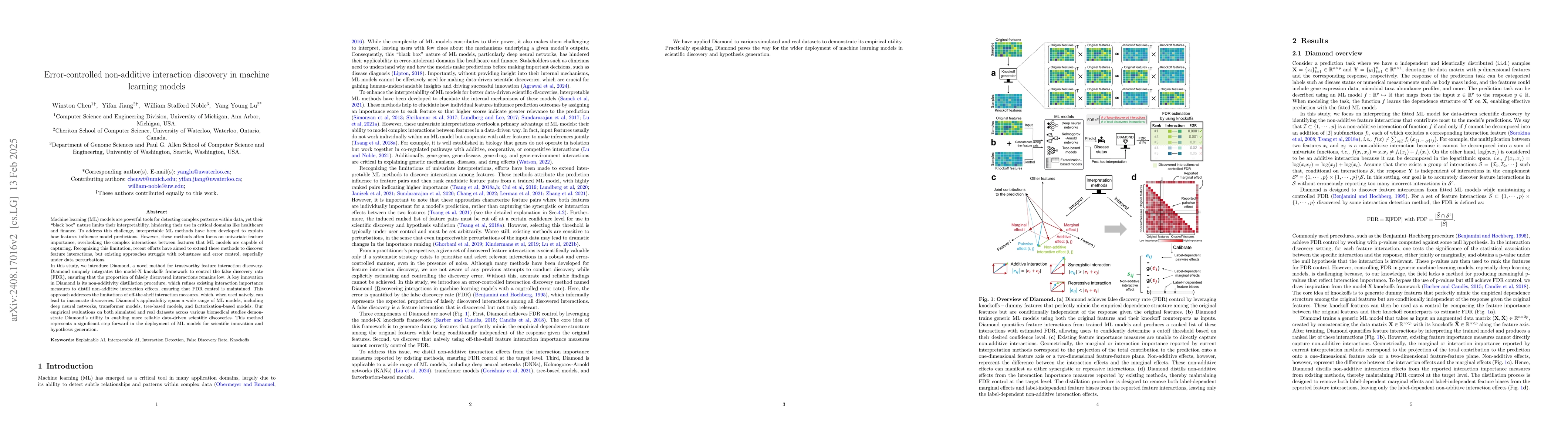 Thumbnail for Error-controlled non-additive interaction discovery in machine learning
  models