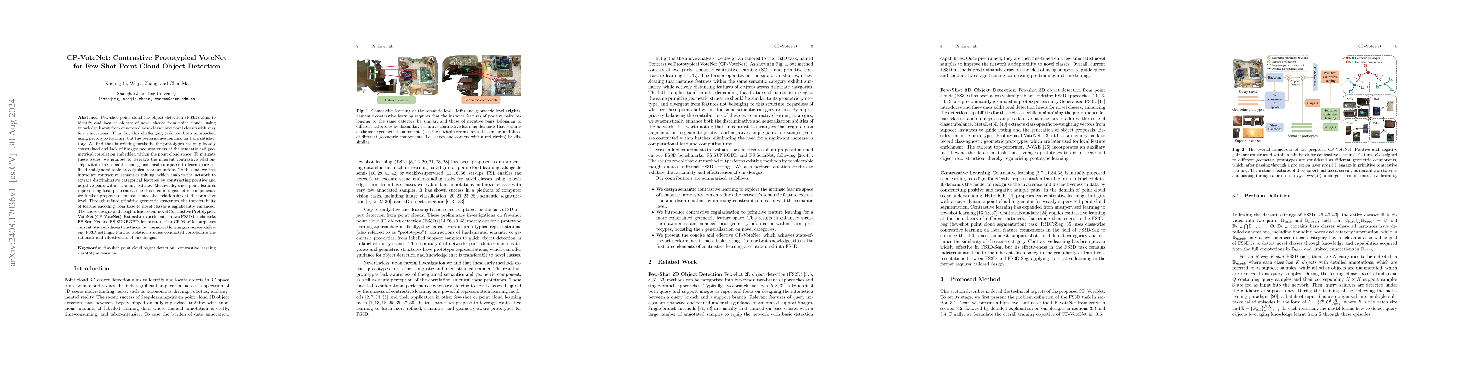 Thumbnail for CP-VoteNet: Contrastive Prototypical VoteNet for Few-Shot Point Cloud
  Object Detection
