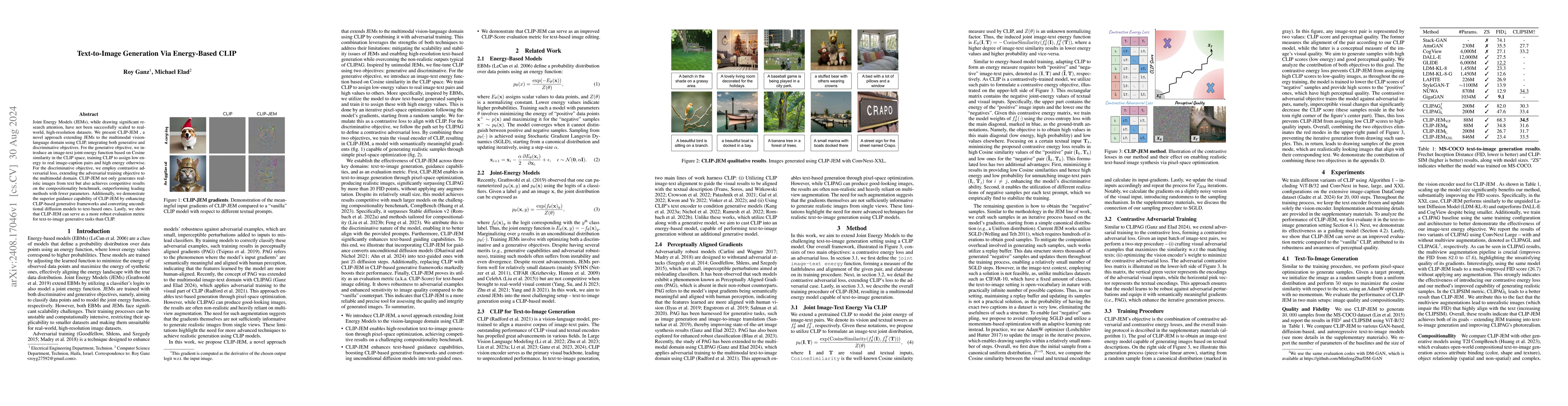 Thumbnail for Text-to-Image Generation Via Energy-Based CLIP